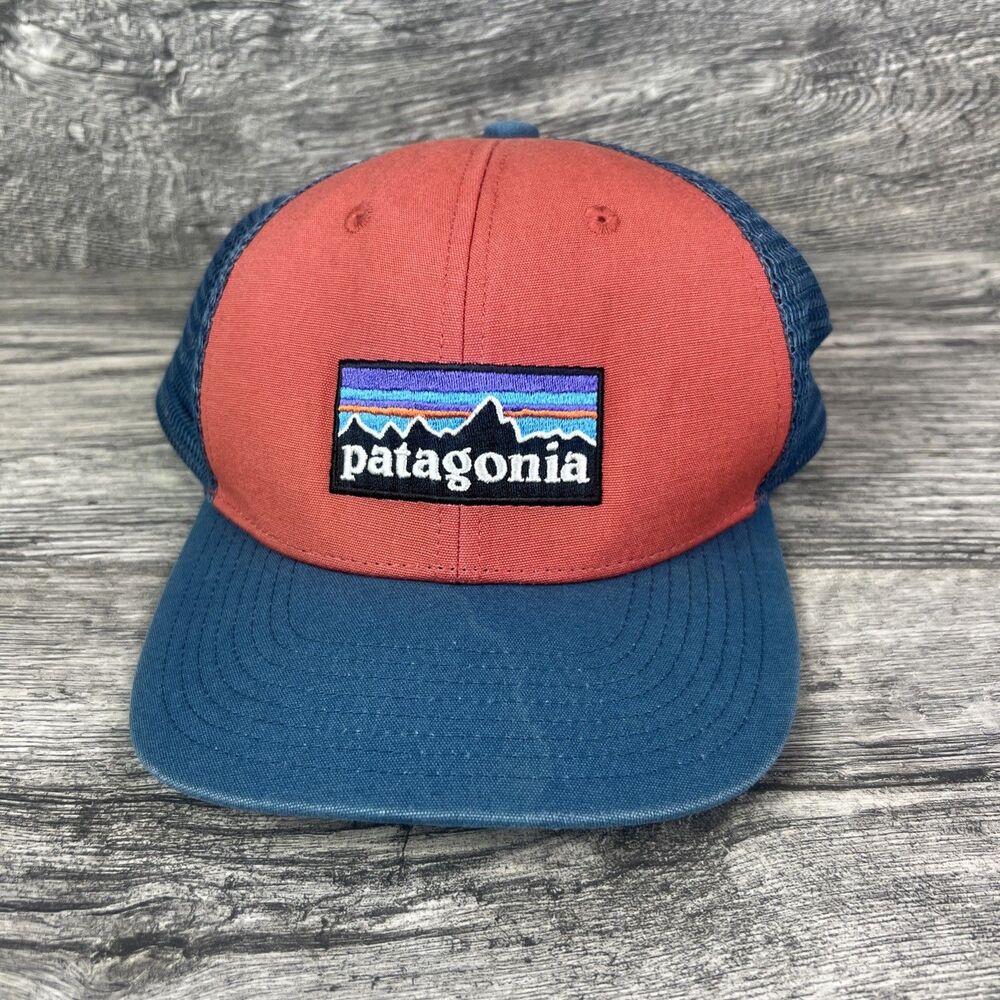 Patagonia Hat Cap Snapback Adult Blue Red Mesh Trucker Box Logo